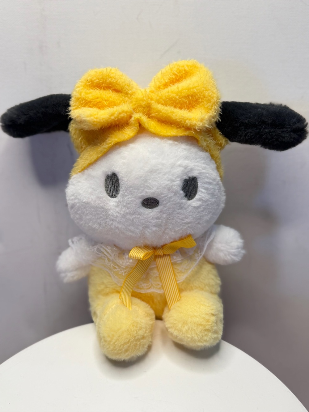 Plush Bunny Doll with Yellow Bow and Outfit - Kids Toy